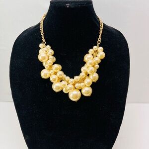 Source Unknown Gold Cluster Pearl Necklace